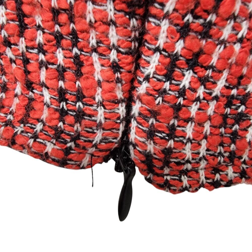 Zara Size M Red, Black and White Tweed Cropped Corset Strapless Top, Gently Used - Picture 5 of 13